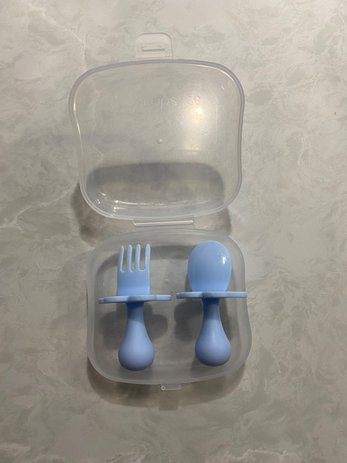 Grabease Baby Spoons Toddler Utensils Baby Utensils Feeding Fork, BPA-Free & Phthalate-Free for & Toddler, 1 Set Ice Blue