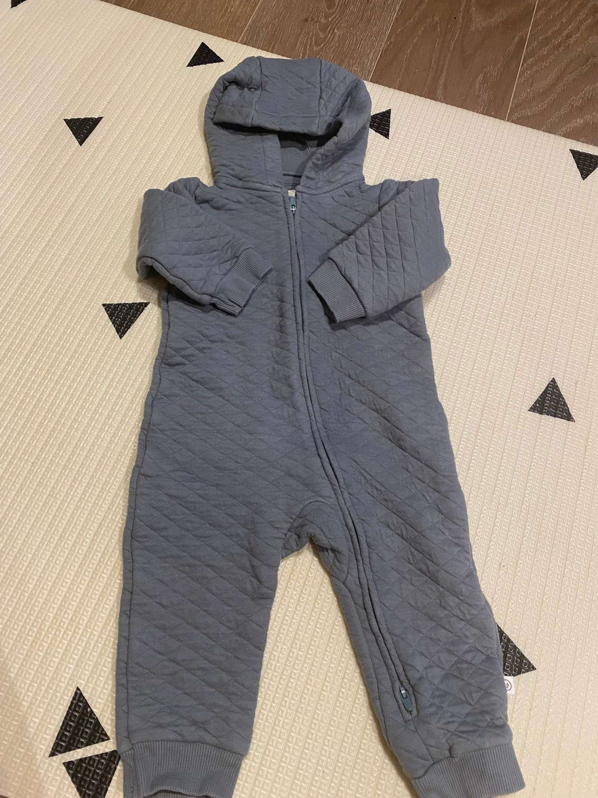 Steel Blue Quilted Onesie, Kids 12 Month (9-12M)
