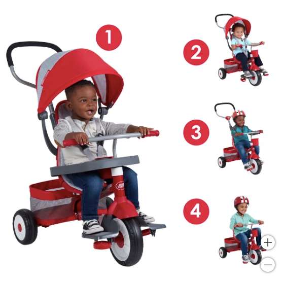 Radio Flyer Stroll 'N Trike Red Toddler Tricycle (MSRP $