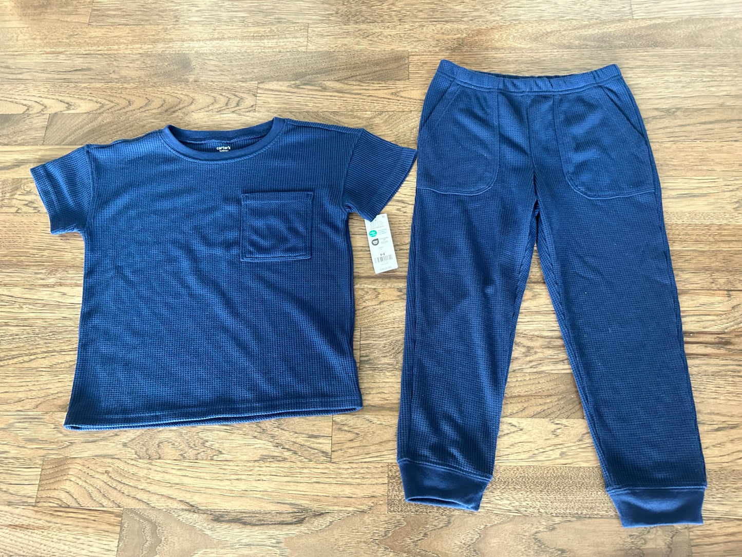 NWT Carter's Size 6 Boys Waffle Pajamas (MSRP $26), Kids 6/6X (extra small)
