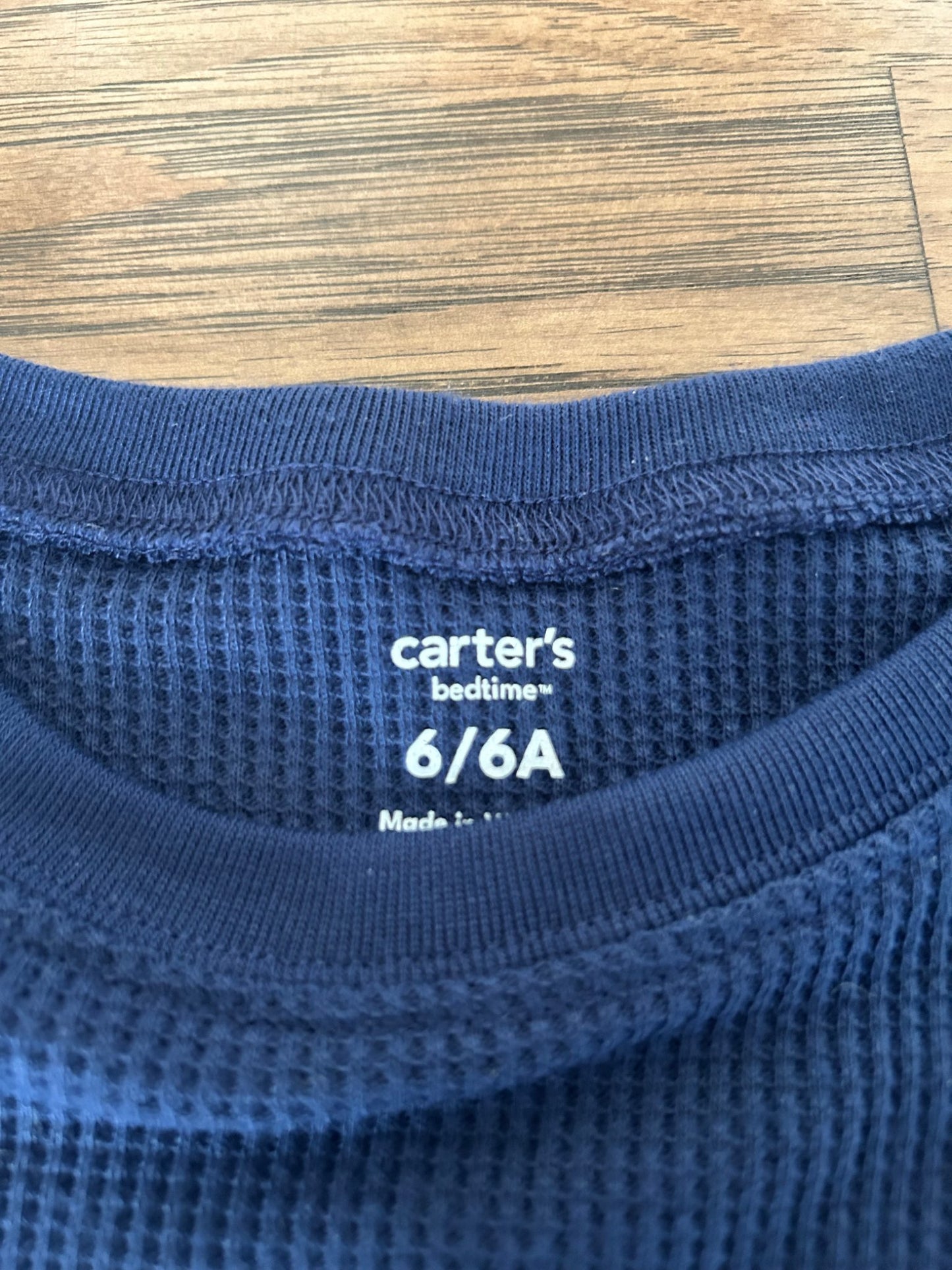 NWT Carter's Size 6 Boys Waffle Pajamas (MSRP $26), Kids 6/6X (extra small)