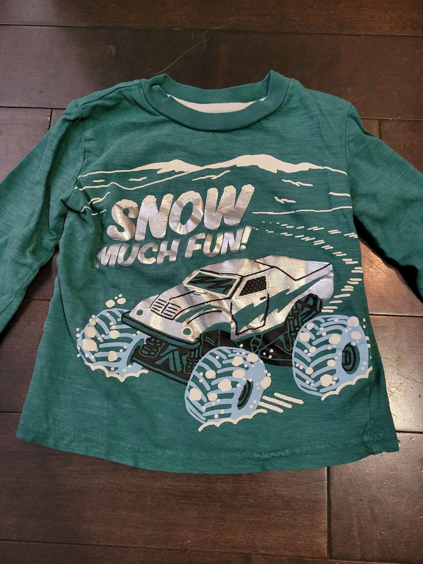 Winter themed vehicle longsleeves, 2t, Kids 2T