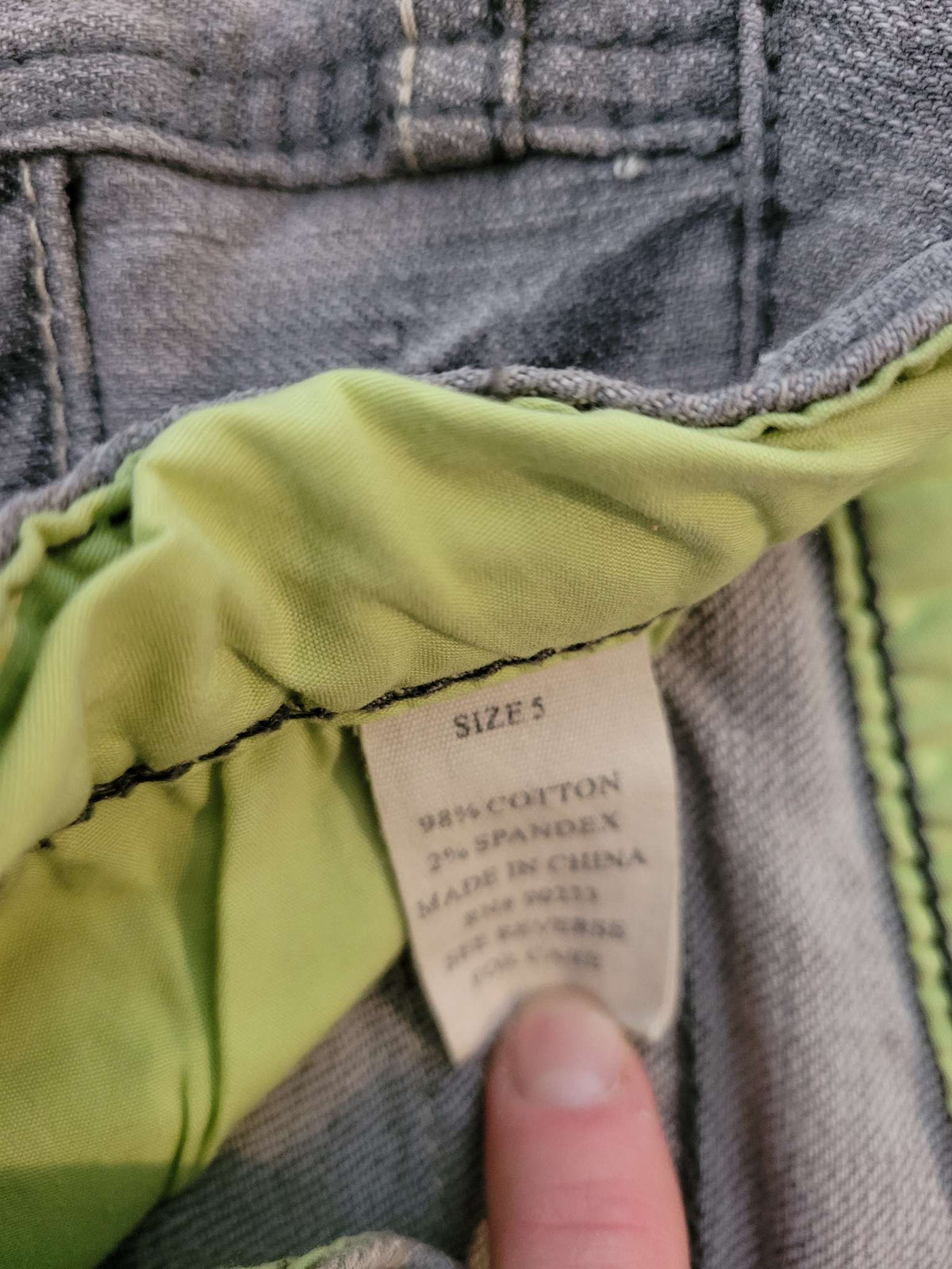 Junior Girls Grey Jean Short, size 5, Kids 16