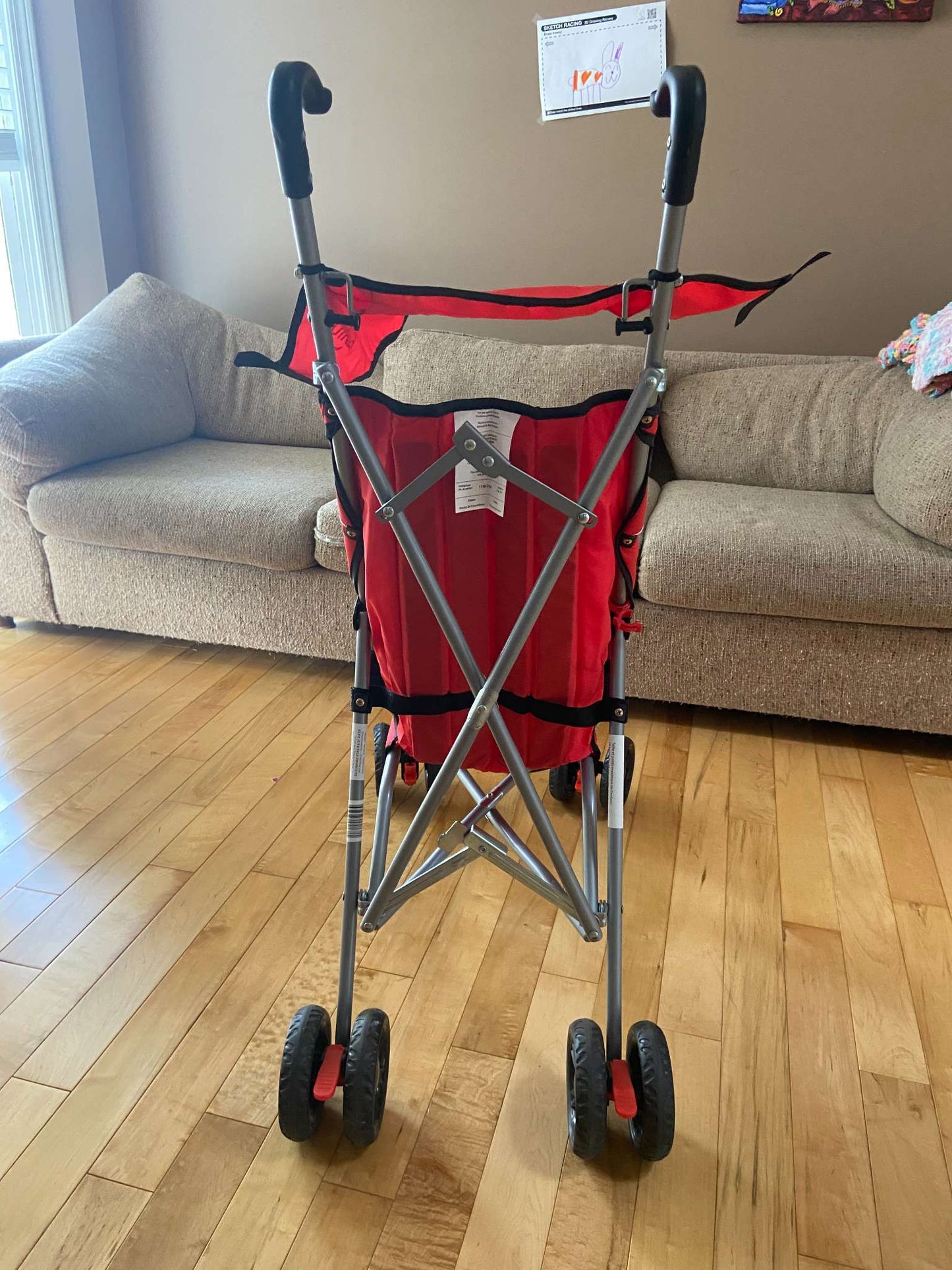 Bily Foldable Umbrella Red Travel Stroller MSRP $60