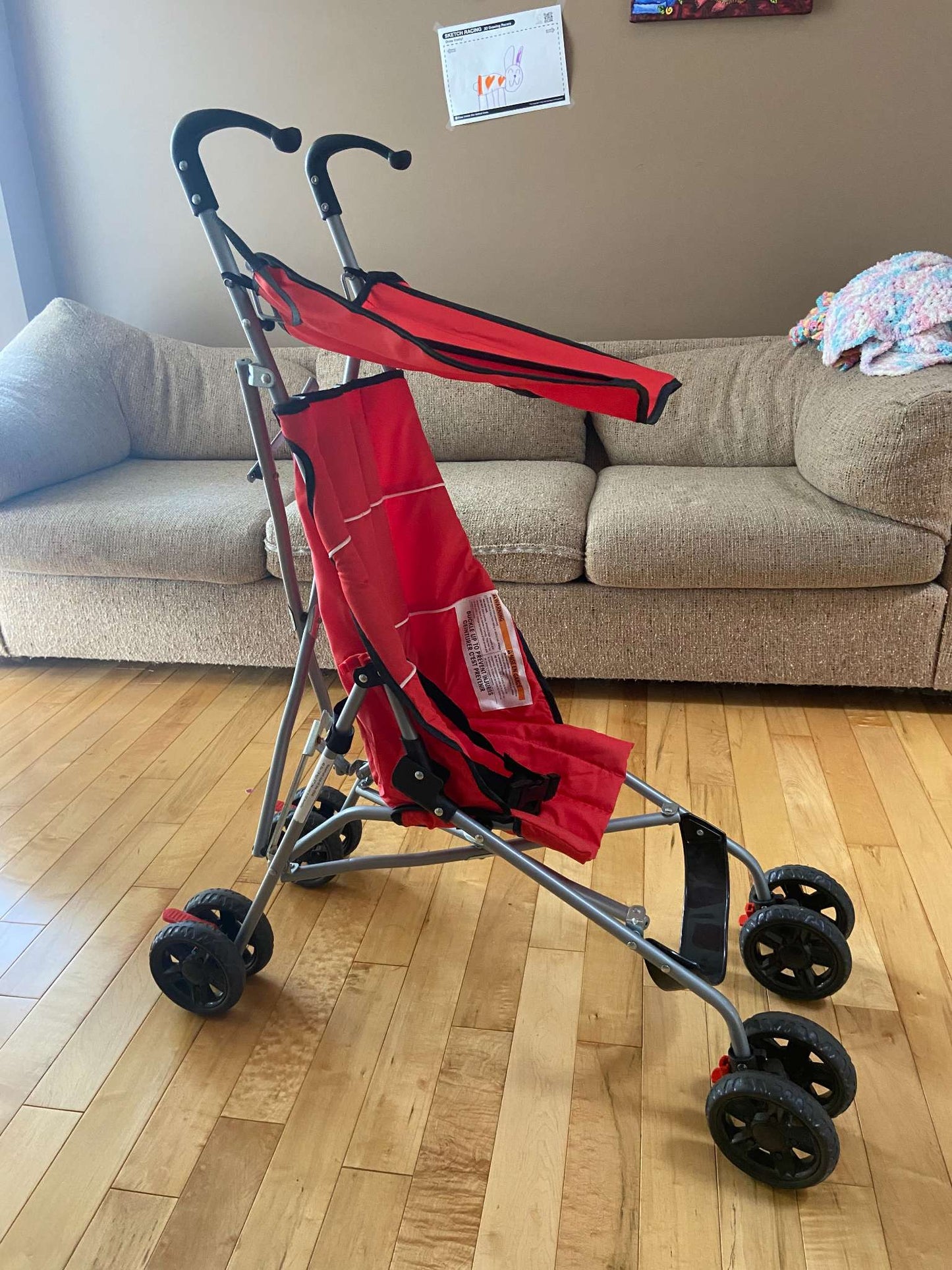 Bily Foldable Umbrella Red Travel Stroller MSRP $60