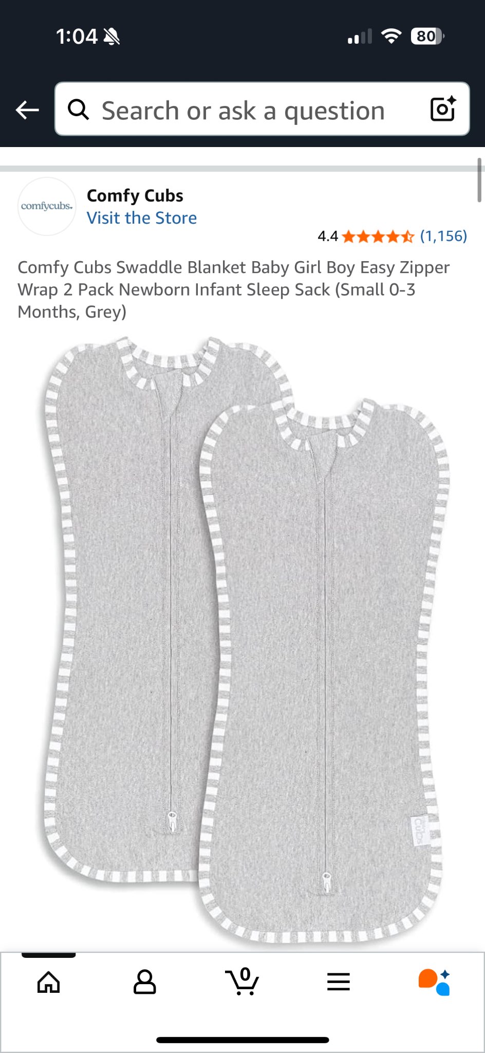 Zipper Swaddles 4 pack, 0-3 Months (Newborn)