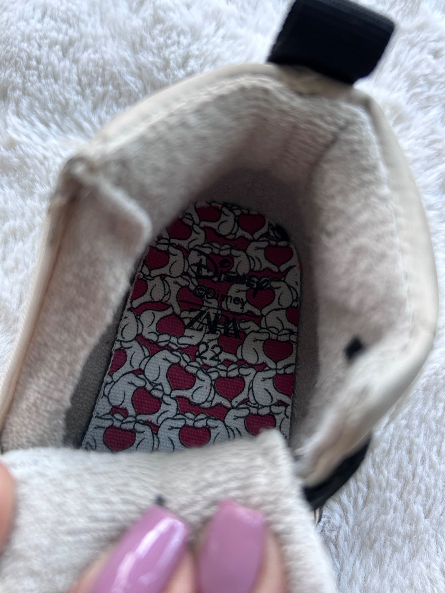 Zara Minnie Mouse high top sneakers size 22, Shoes 6 (Walkers:12-24 mth)