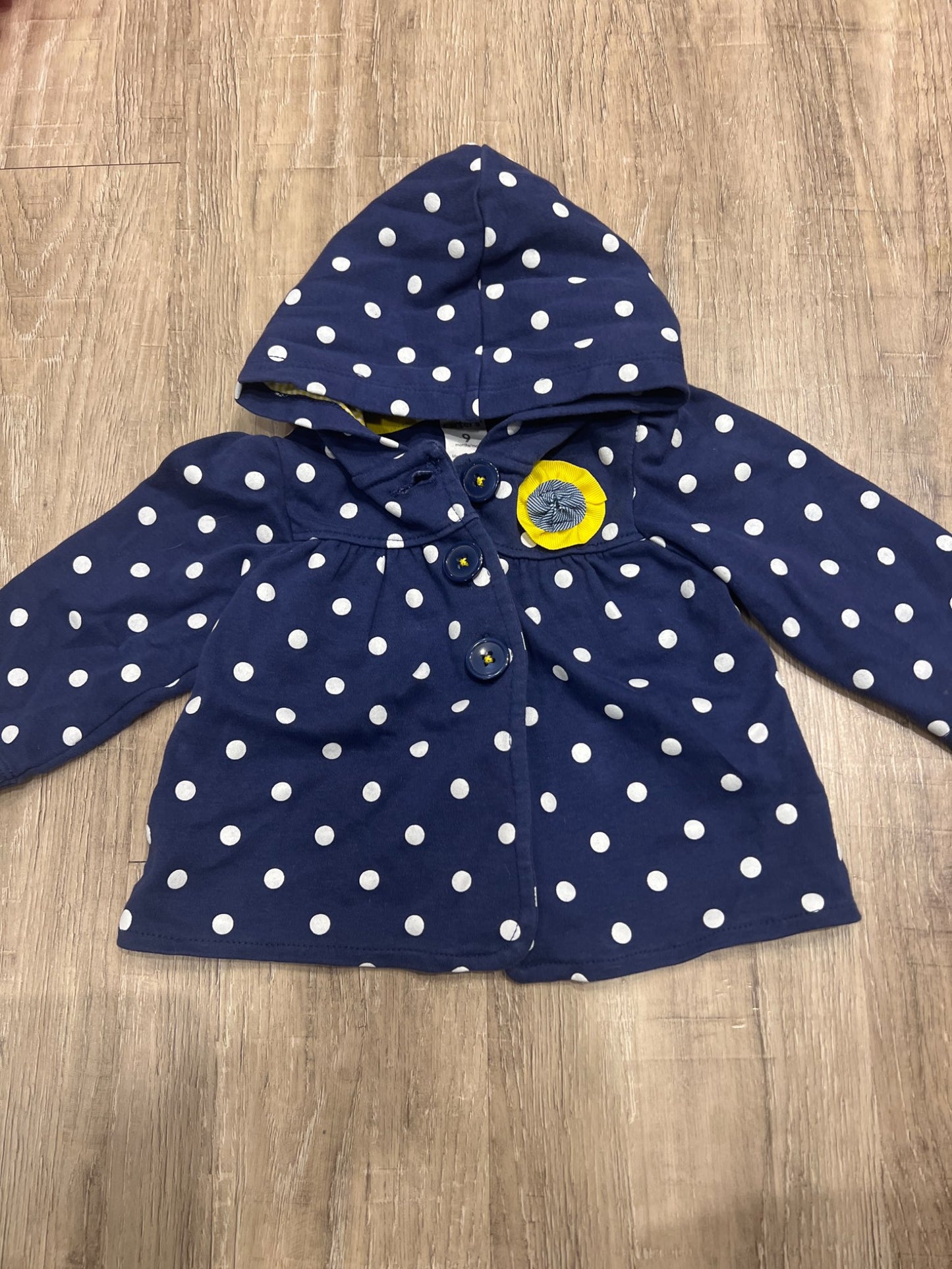 *Carters 9 month navy polka dot sweater, Kids 9 Month (6-9M)