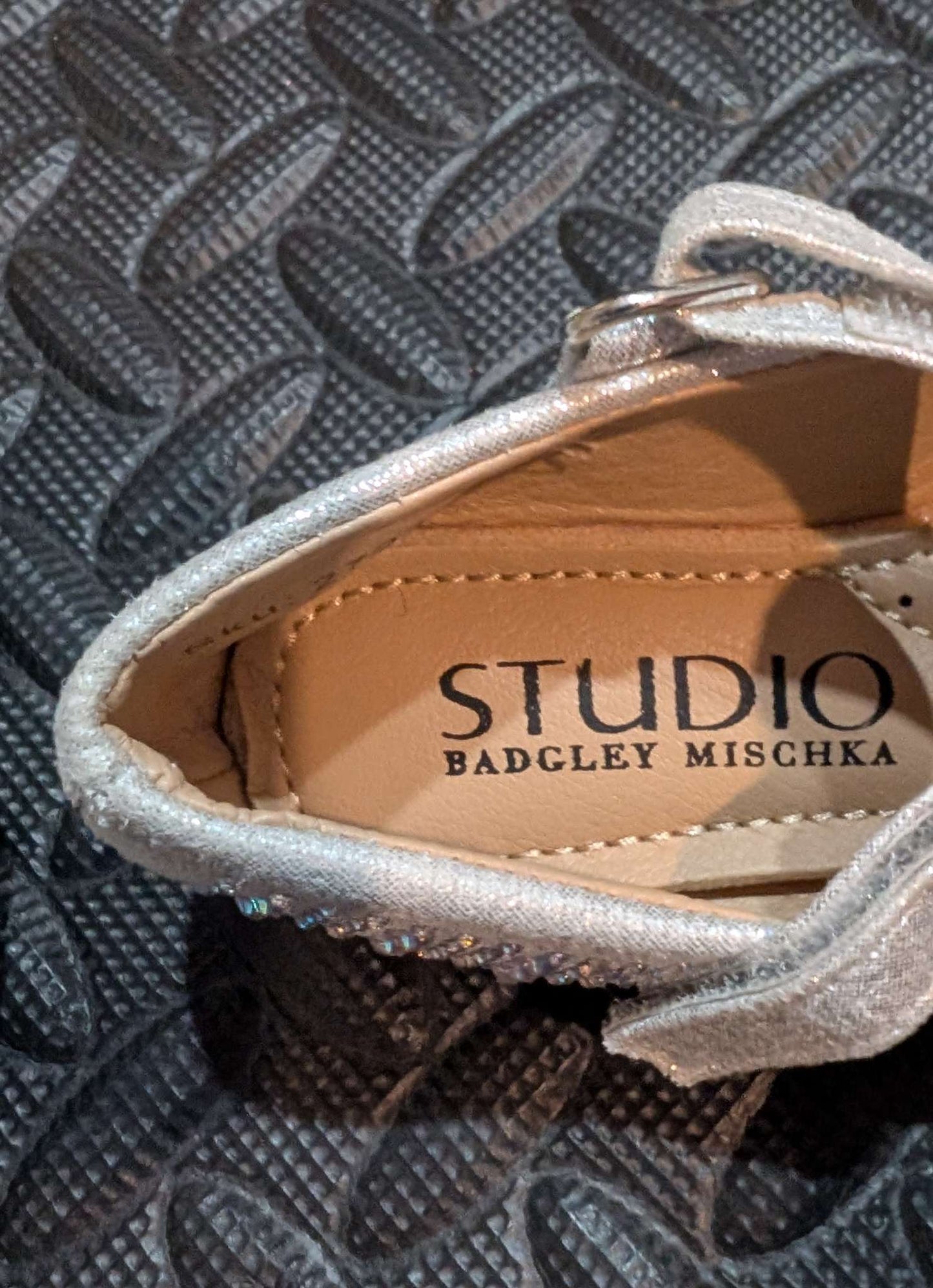 Silver sparkle party shoes. , Shoes 5 (Walkers:12-24 mth)