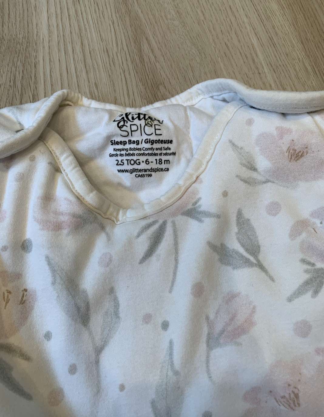 Glitter & Spice 2.5tog sleepsac 6-18m ; retails $65 Blossoms, 6-12 Months (Medium)