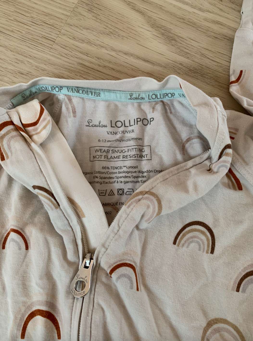 Loulou Lollipop 6-12month rainbow zipper romper , Kids 12 Month (9-12M)