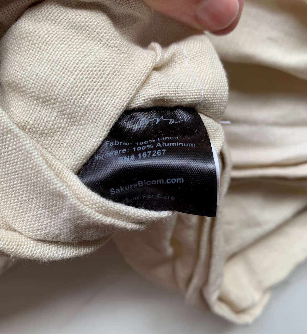 Linen Sakura Bloom gold ring sling baby carrier Retails $175