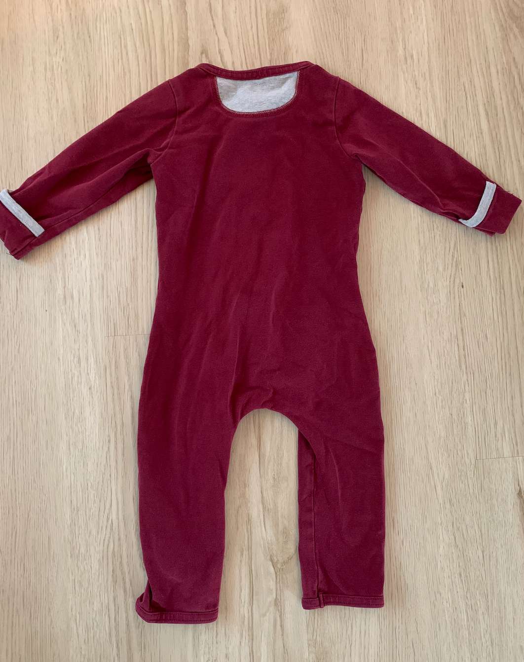Peekaboo beans burgundy romper 6-12m, Kids 12 Month (9-12M)