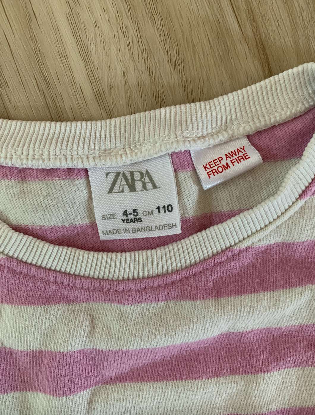 Zara pink striped 4-5T oversized shirt , Kids 5/5T (extra small)