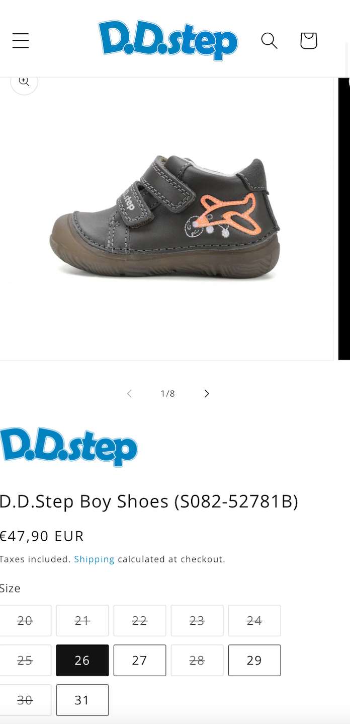 DD Step European baby shoes Size 20, Shoes 4.5 (Walkers:12-24 mth)