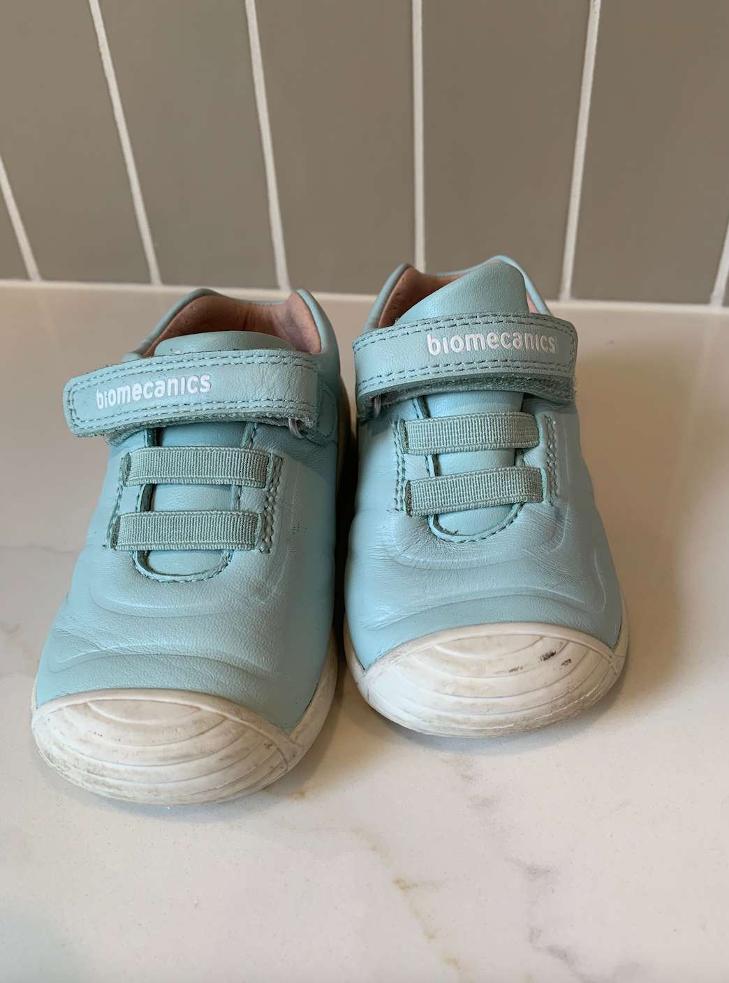 Biomechanics shoes C5/22 blue made in Spain Retails $100, Shoes 5 (Walkers:12-24 mth)