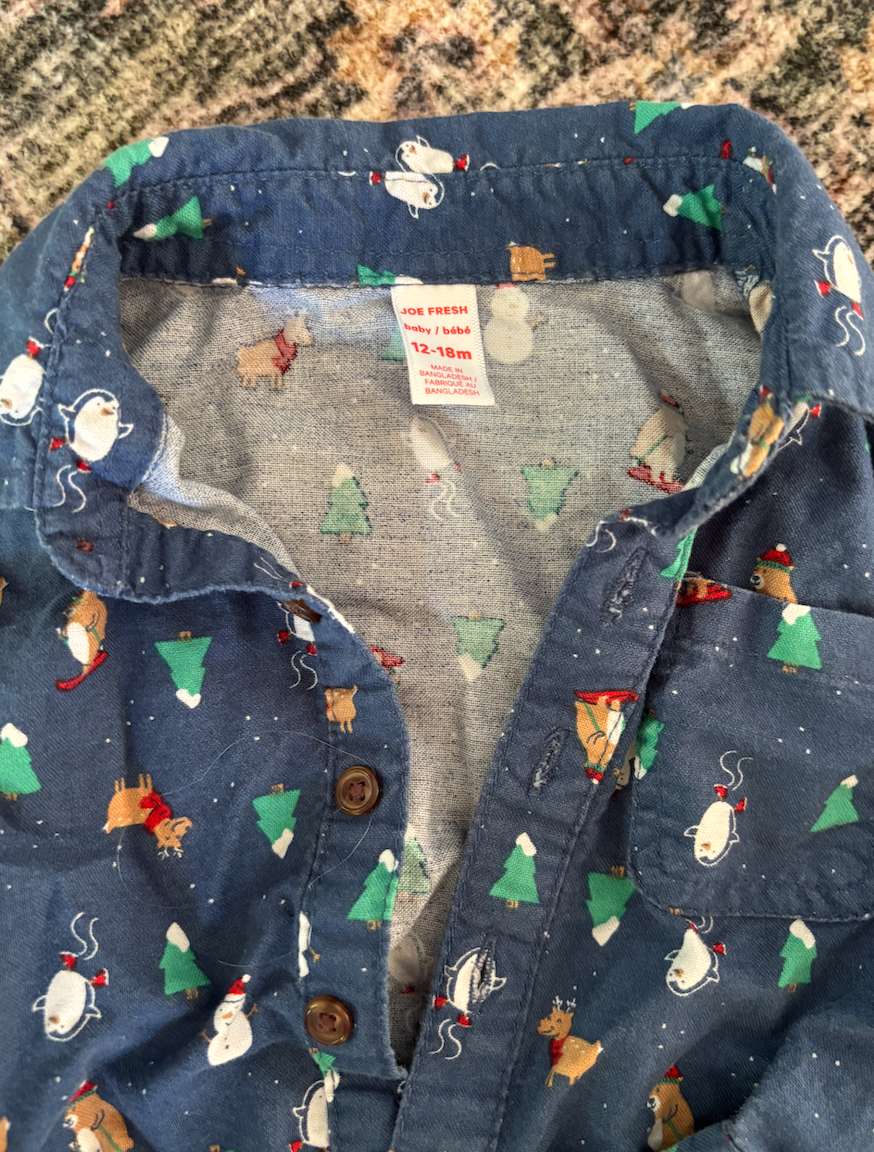 Christmas Dress shirt onsie , Kids 24 Month (18-24M)