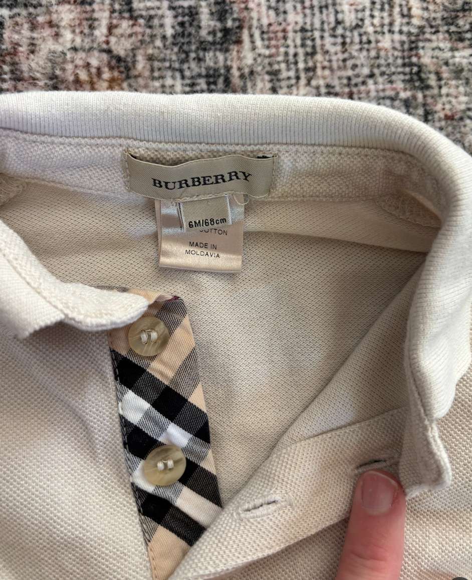 Burberry collared top 6m, Kids 6 Month (3-6M)