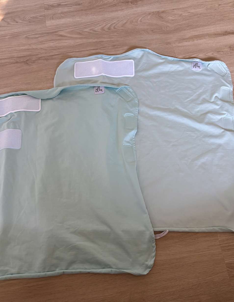 The Ollie Swaddle (x2) blue Retails $200, 0-3 Months (Newborn)