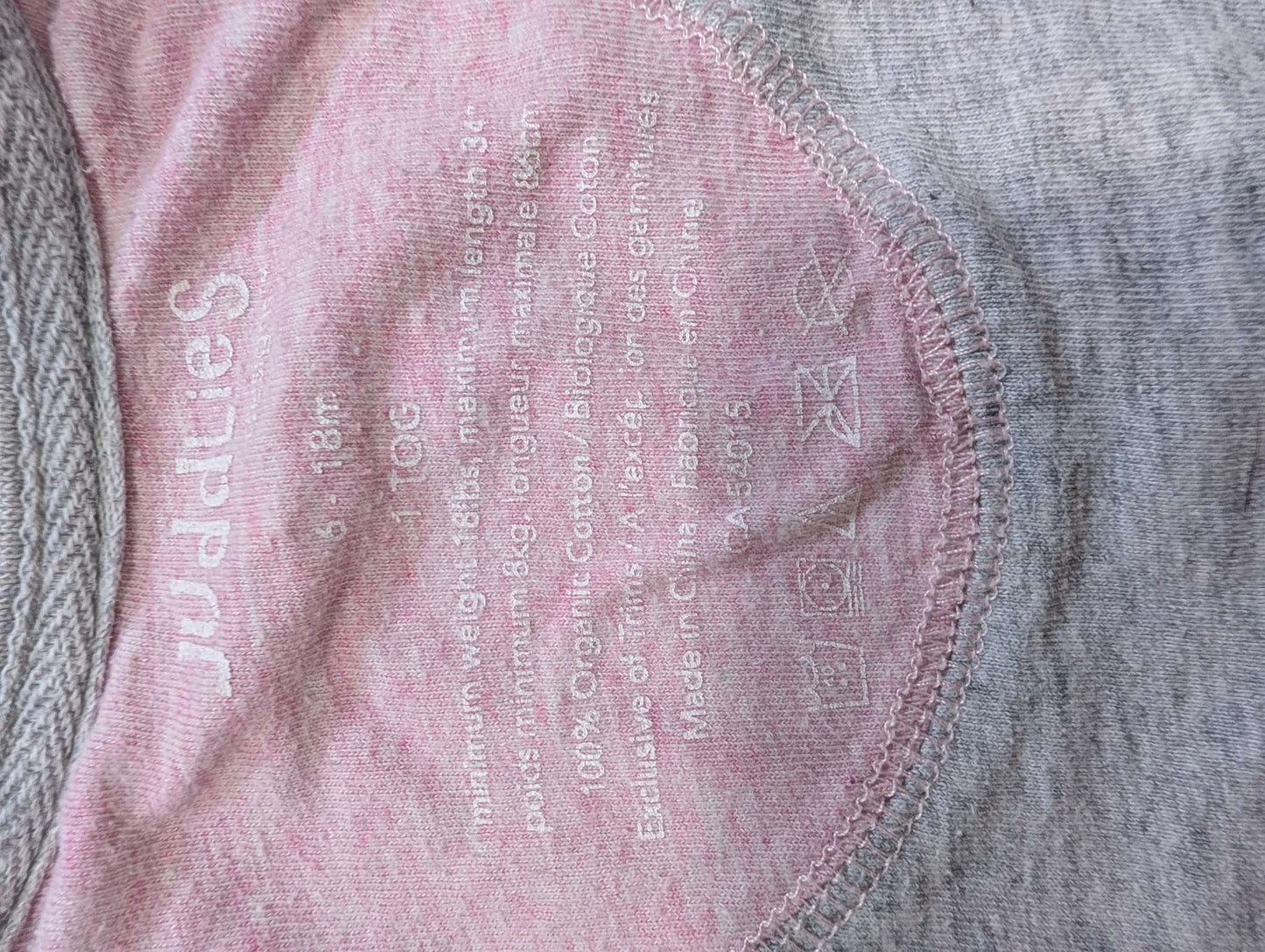 Juddlies Pink Textured Sleep Sack - 6-18M, 12-18 Months (Large)