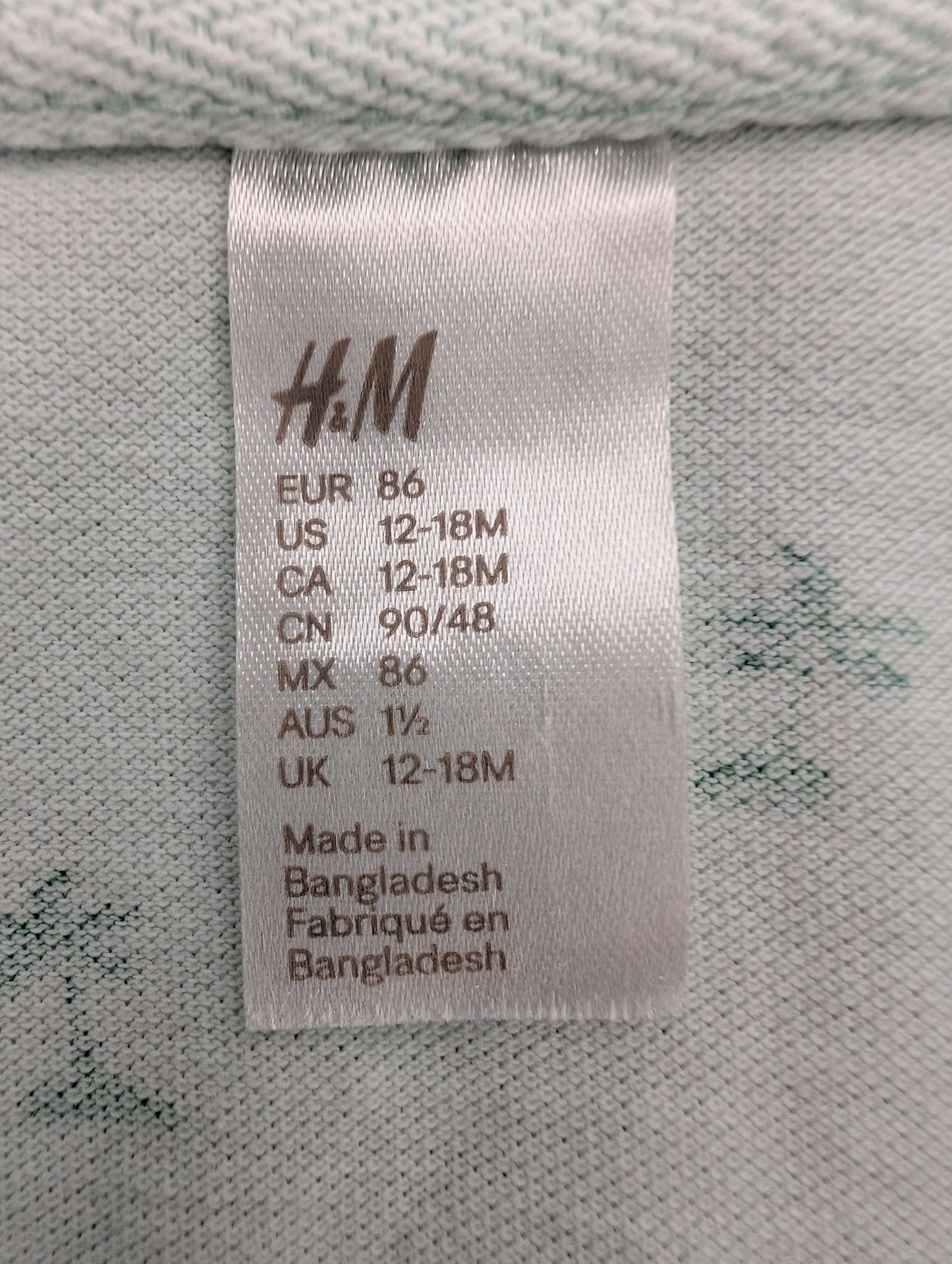H&M Green Palm Tree Polo - 12-18M, Kids 18 Month (12-18M)
