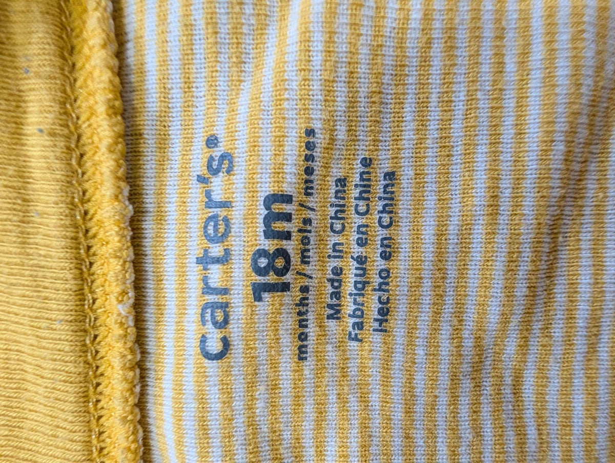 Carter's Yellow Striped Onesie - 18M, Kids 18 Month (12-18M)