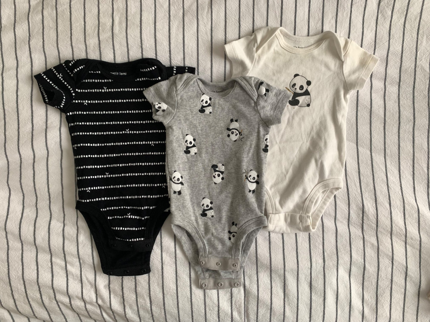 Petit Lem Panda Onsies 3M, Kids 3 Month (0-3M)