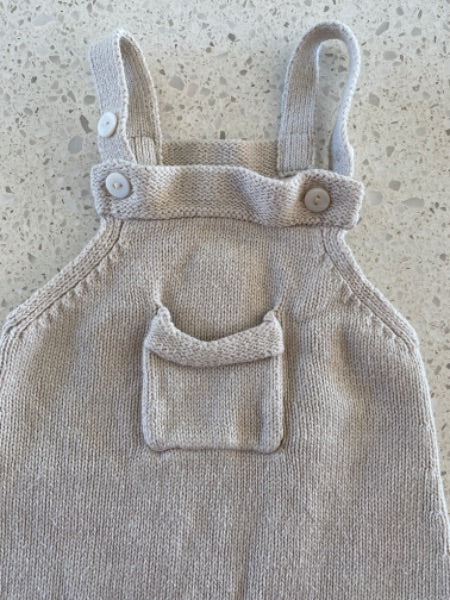 Newborn Outfit Button Overalls & Sweater Cardigan , Kids 3 Month (0-3M)