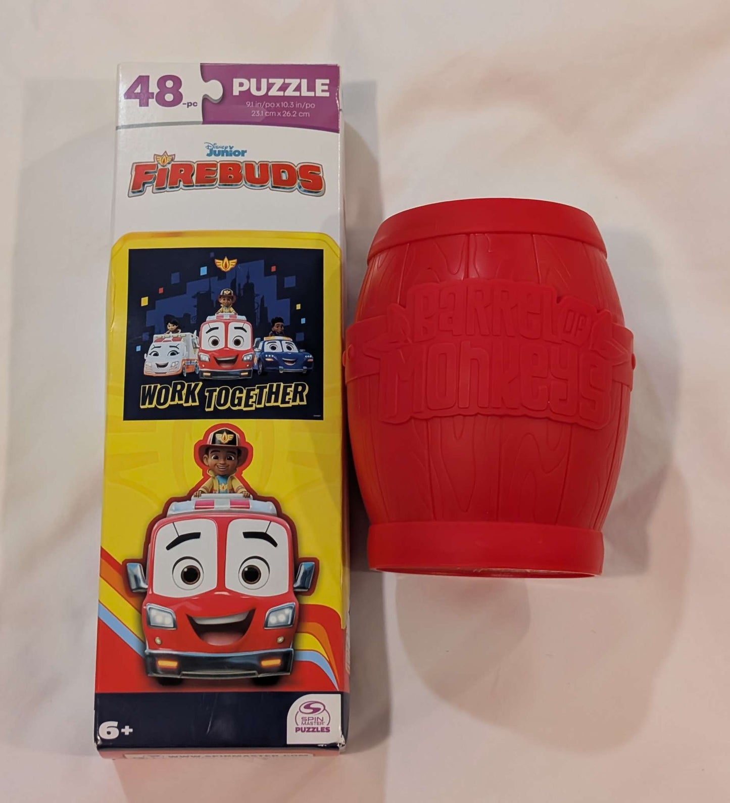BNIB-Disney Junior Firebuds Puzzle & Barrel of Monkeys