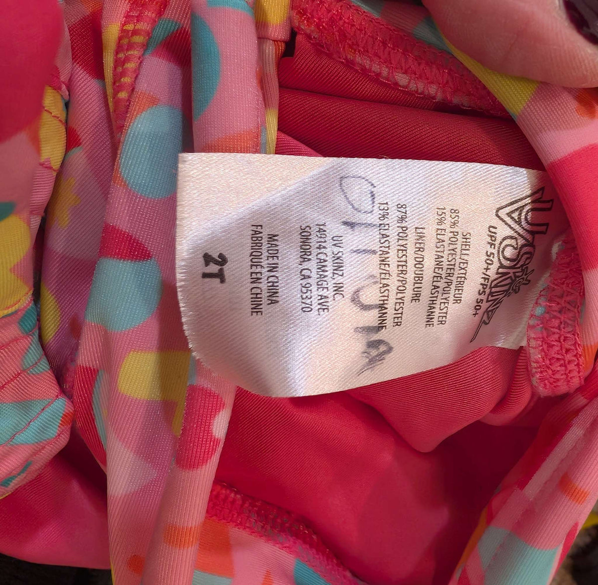 UV Skinz 3 Piece Swimsuit, Ice Cream Pattern, Pink, 2T, Kids 2T