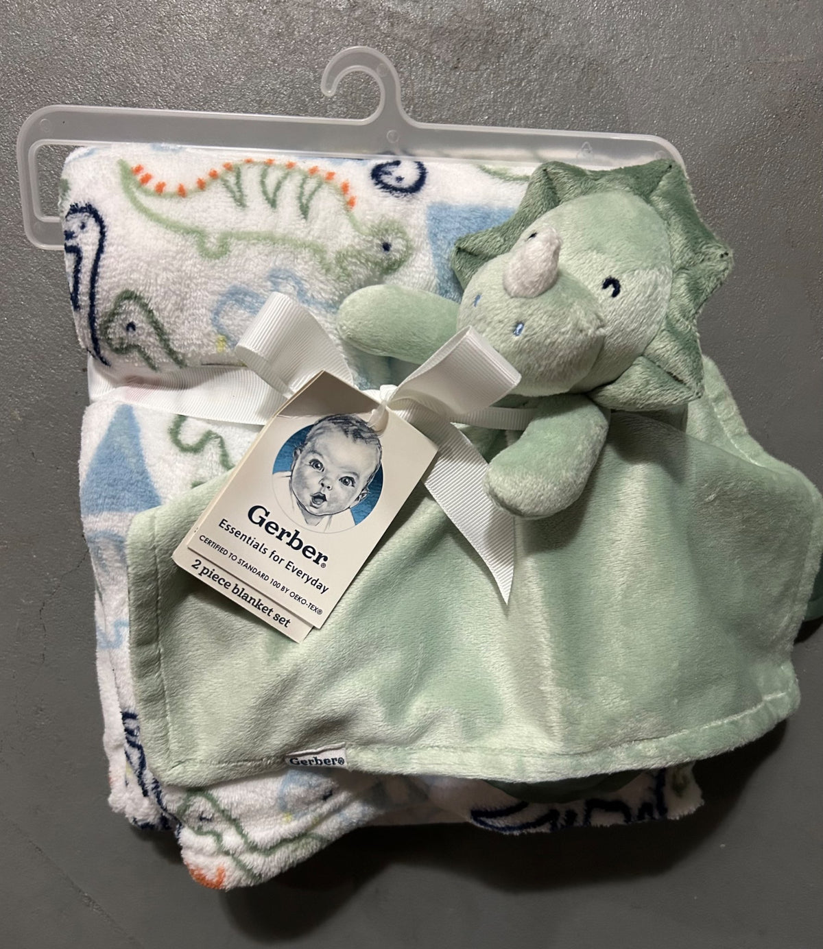 Brand new baby blanket and dinosaur lovey