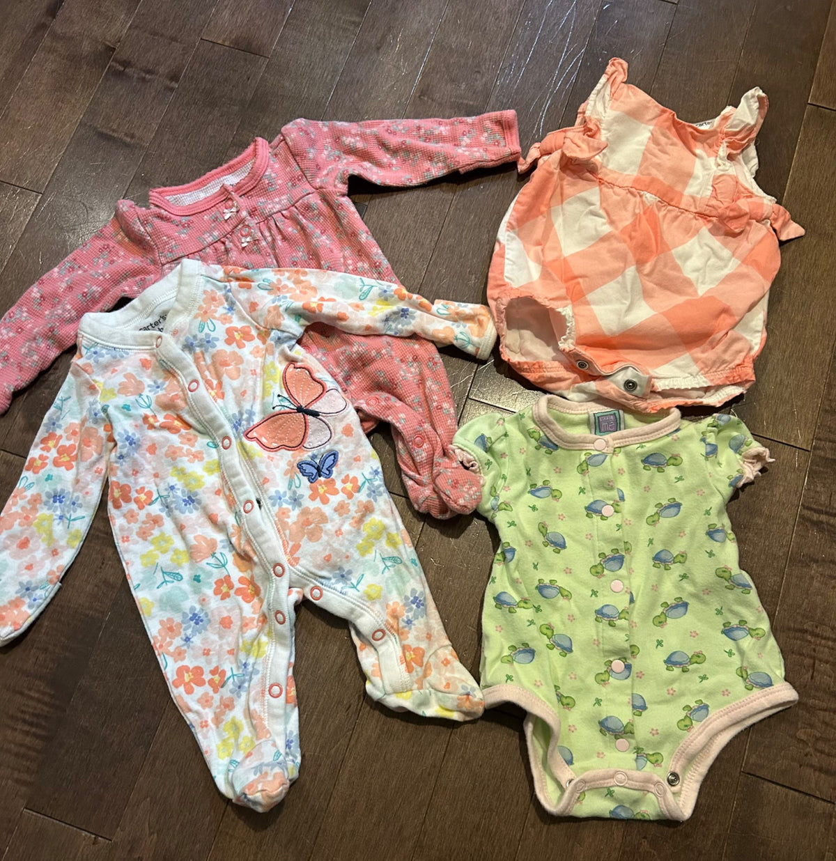 Baby girl newborn bundle - sleepers and bubble onesies, Kids Newborn