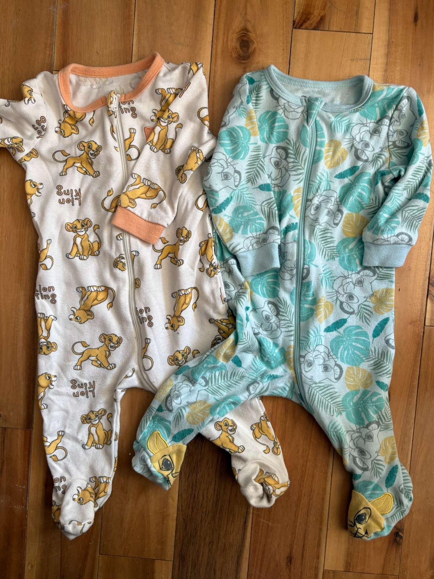 2 pack Disney Baby Lion King Cotton Sleepers 3-6M, Kids 6 Month (3-6M)