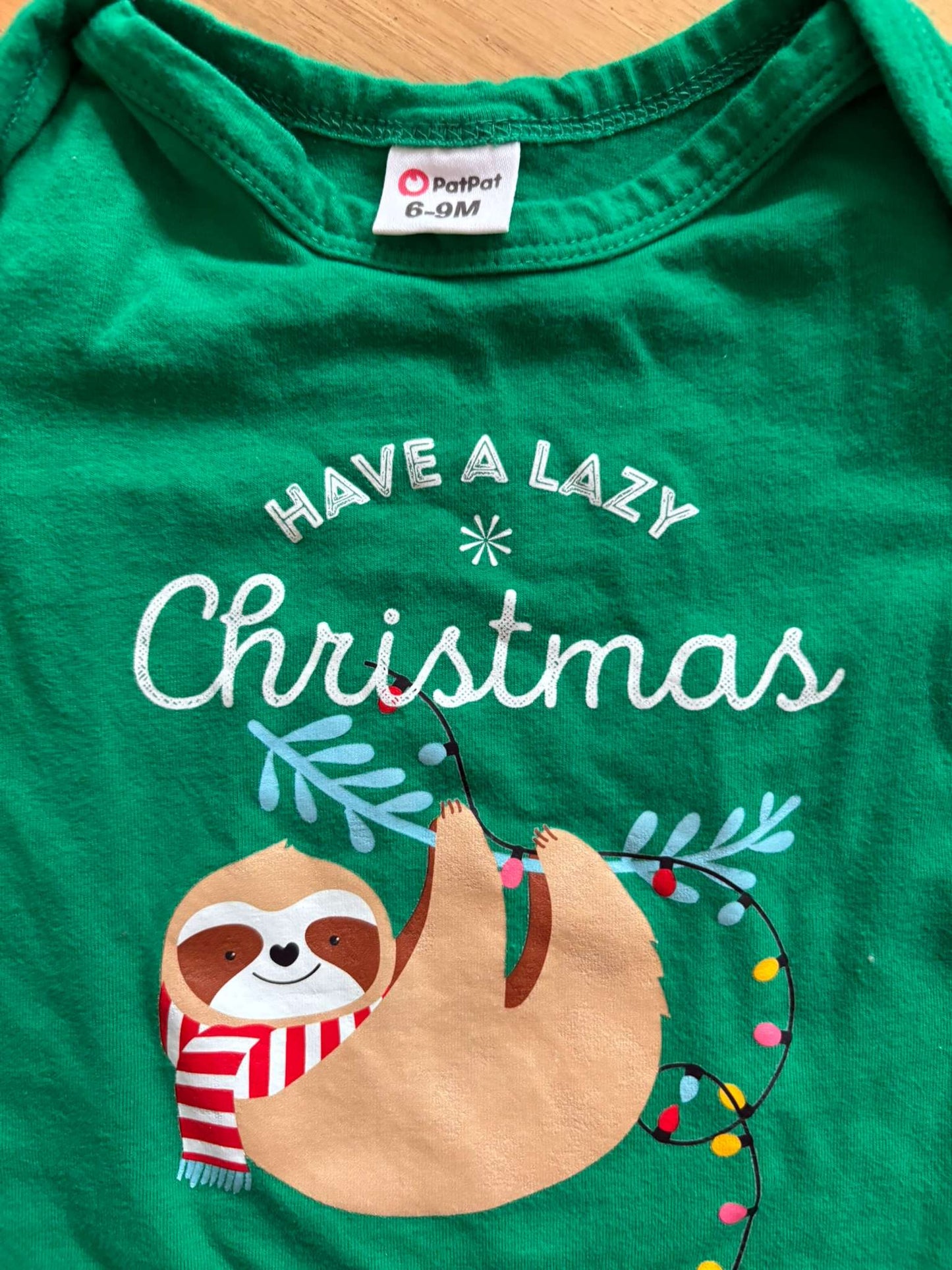 6-9 Month Lazy Sloth Christmas Romper from Patpat, Kids 9 Month (6-9M)