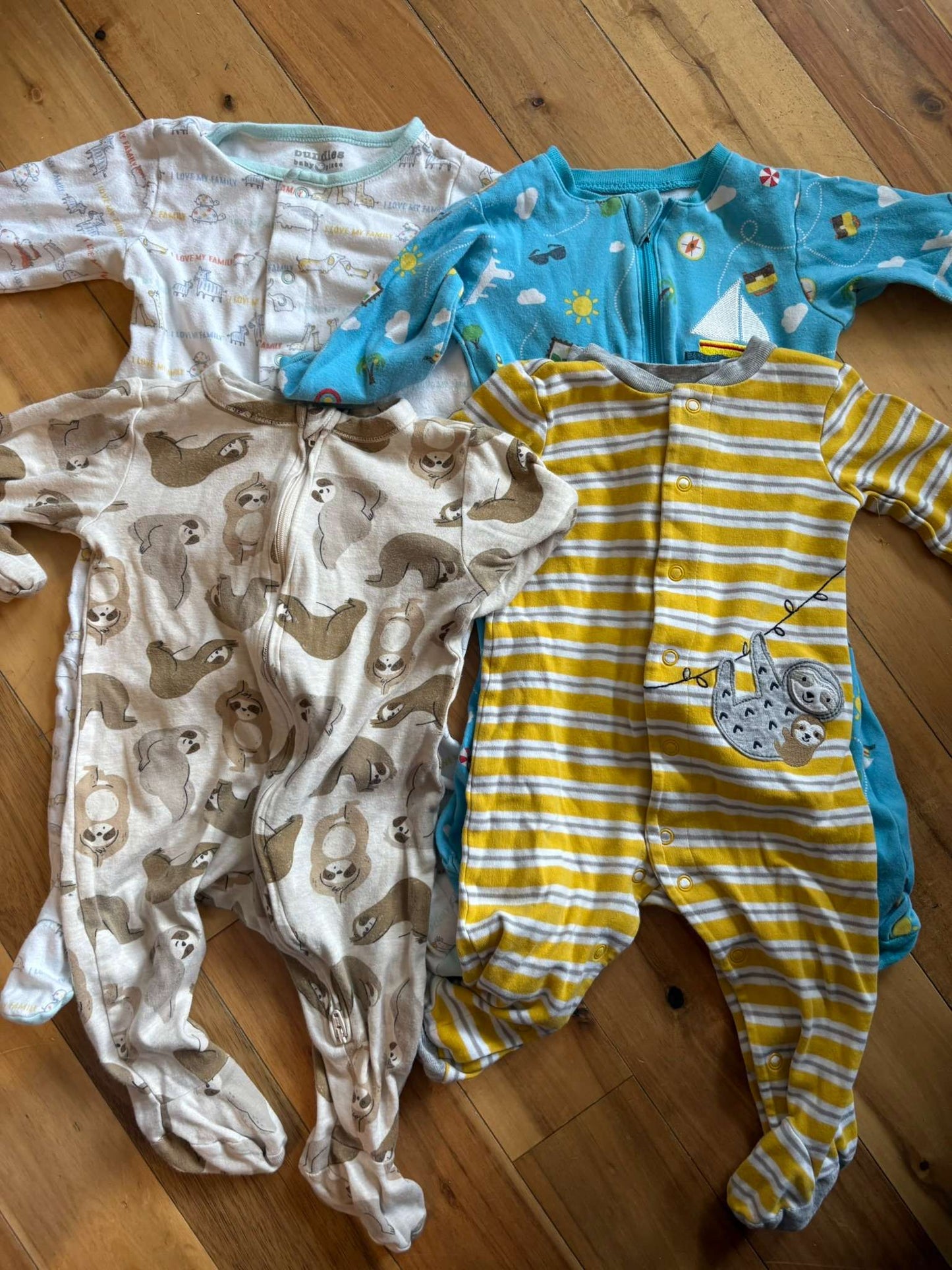4 pack - 6-9 M Cotton Sleepers, Kids 9 Month (6-9M)