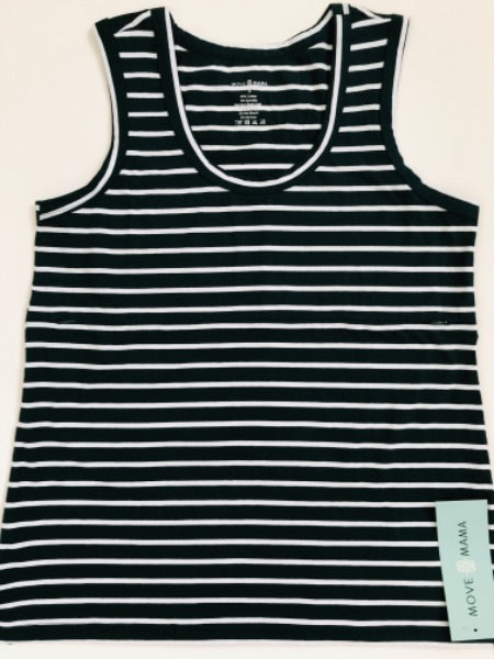 NWT Movemama Green Stripe Zip Nursing Tank Top, Retails $63.00, Maternity S (4-6)