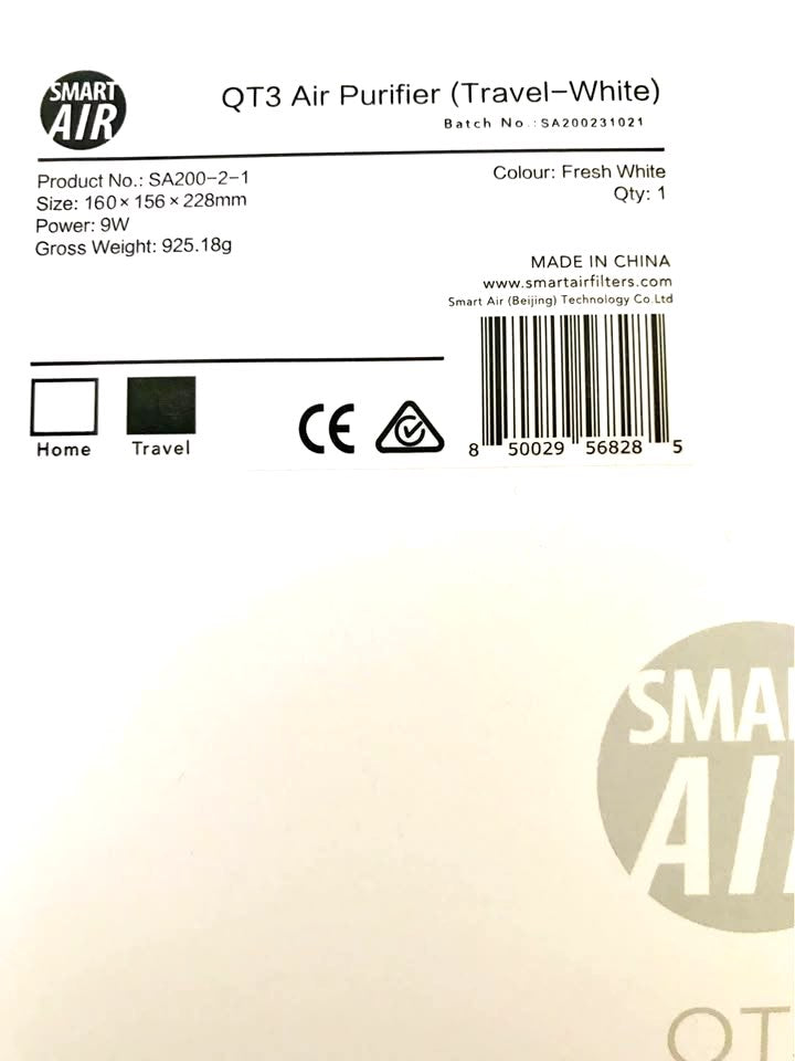 NWT Smart Air QT3 Portable Fan and Air Purifier, Retails $100