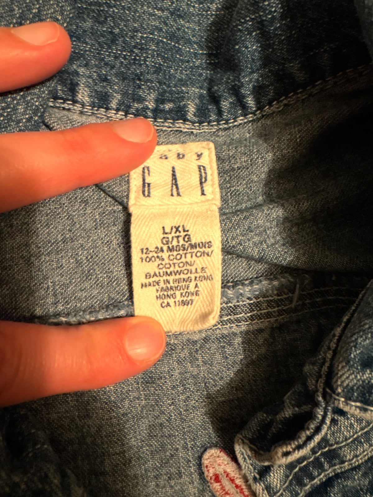 Vintage 90’s Gap Denim , Kids 12 Month (9-12M)