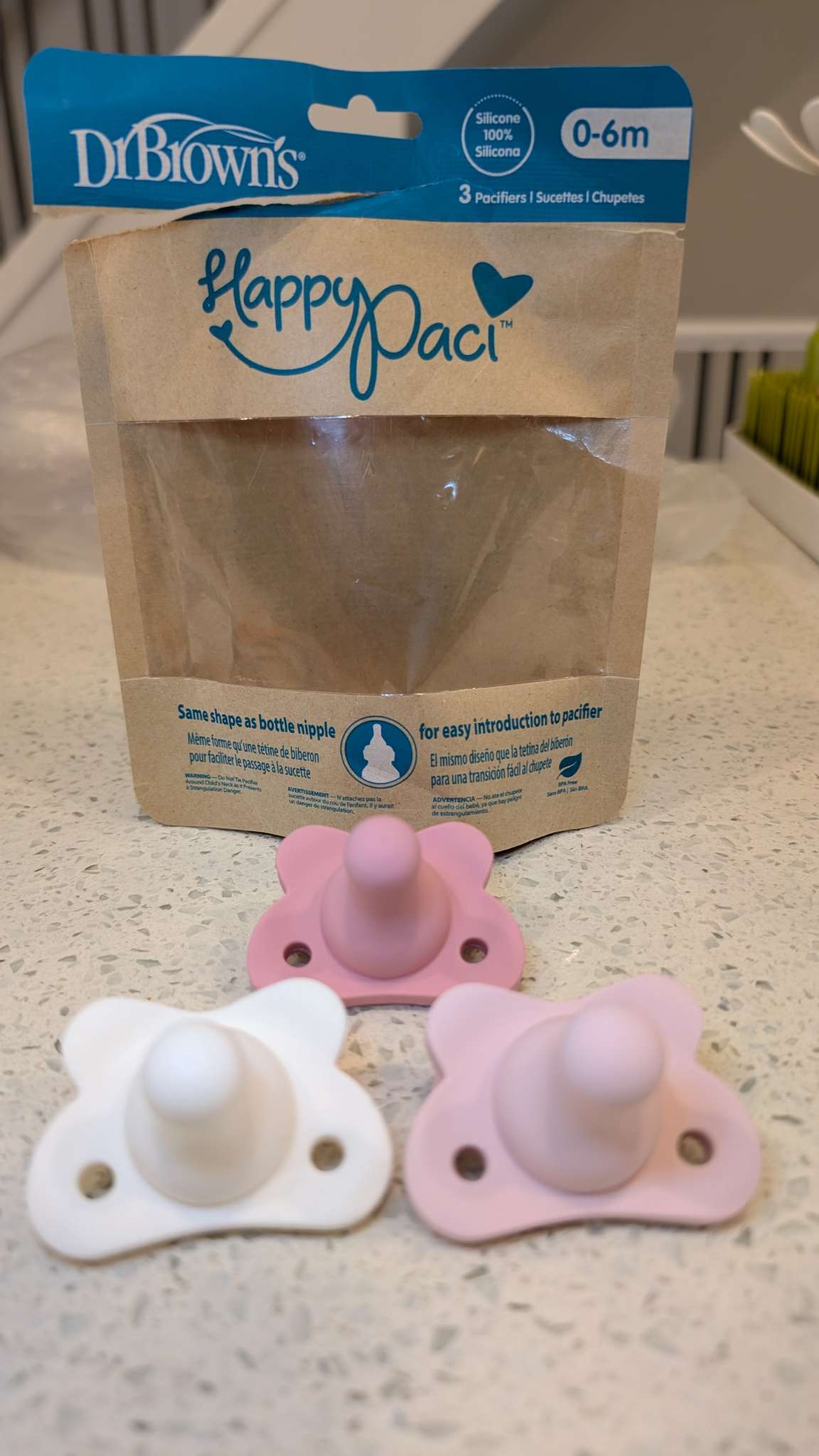 Dr Brown's Pacifier 3 pack + Straps