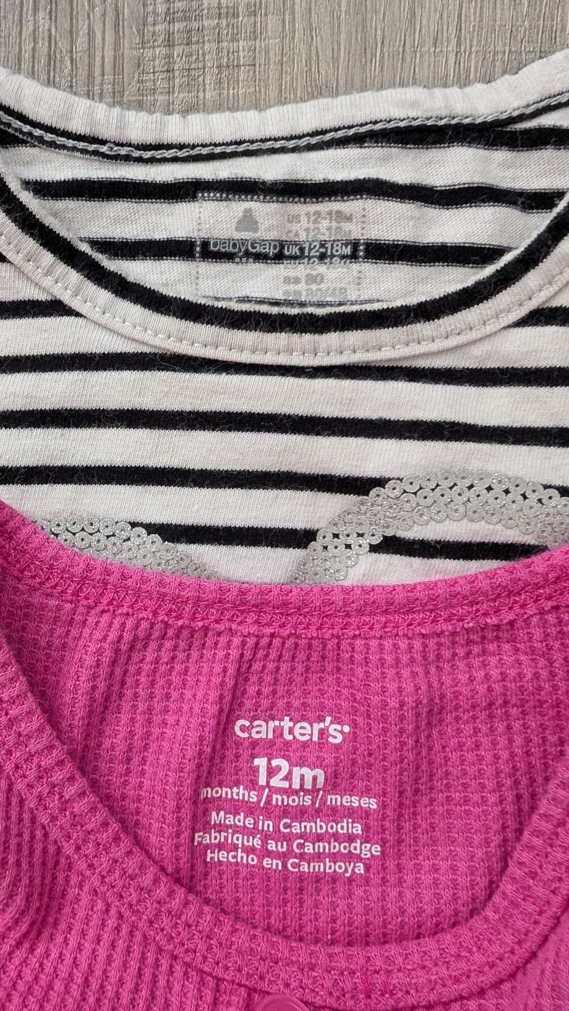2 Peplum long sleeves tops 12m+, Kids 12 Month (9-12M)