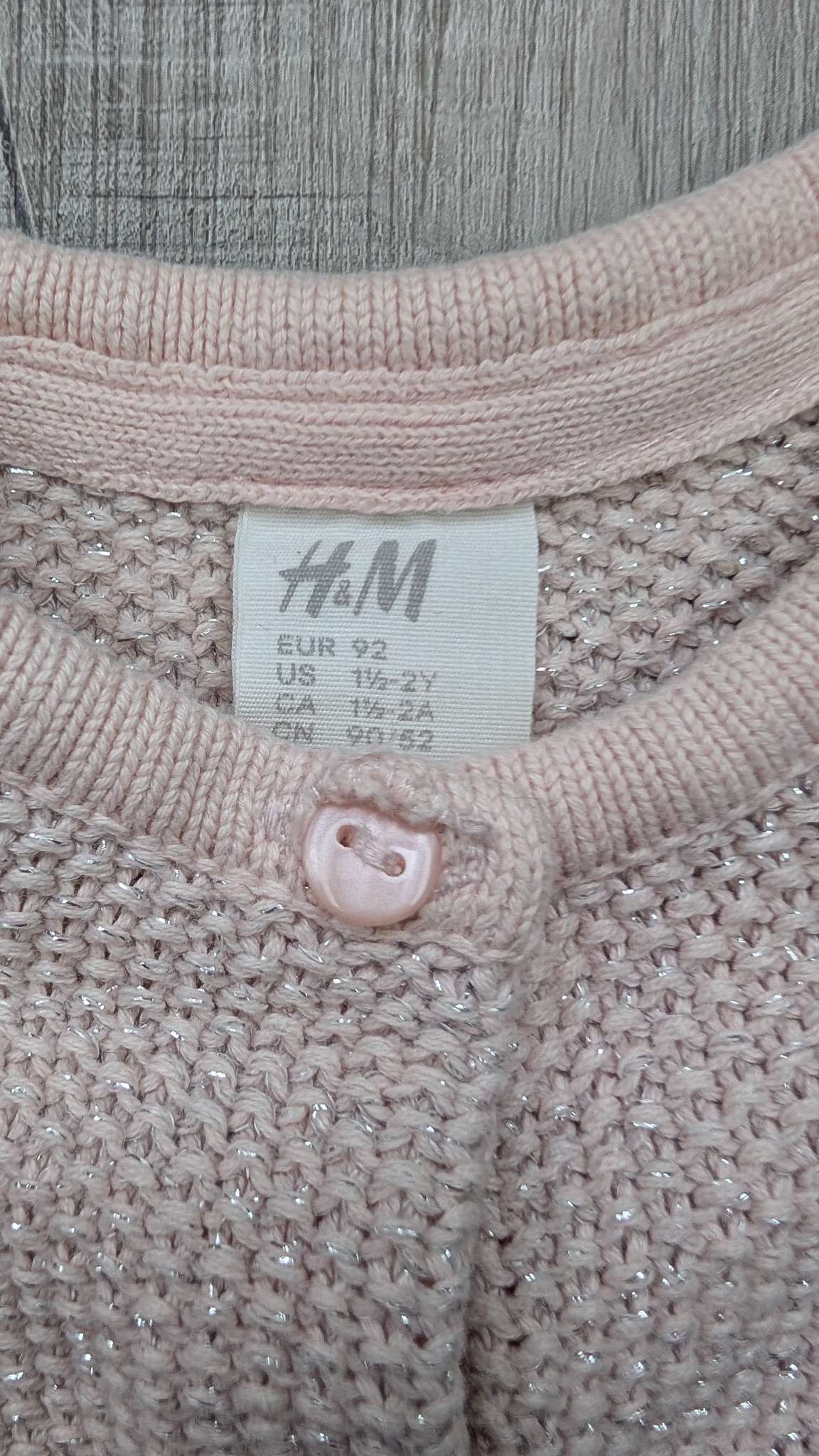 H&M Pink & Silver Cardigan 18-24m