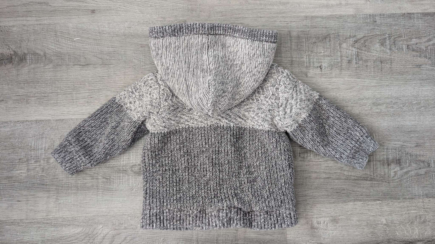 Anko Baby Sherpa lined Grey Cardigan 6-12m, Kids 12 Month (9-12M)