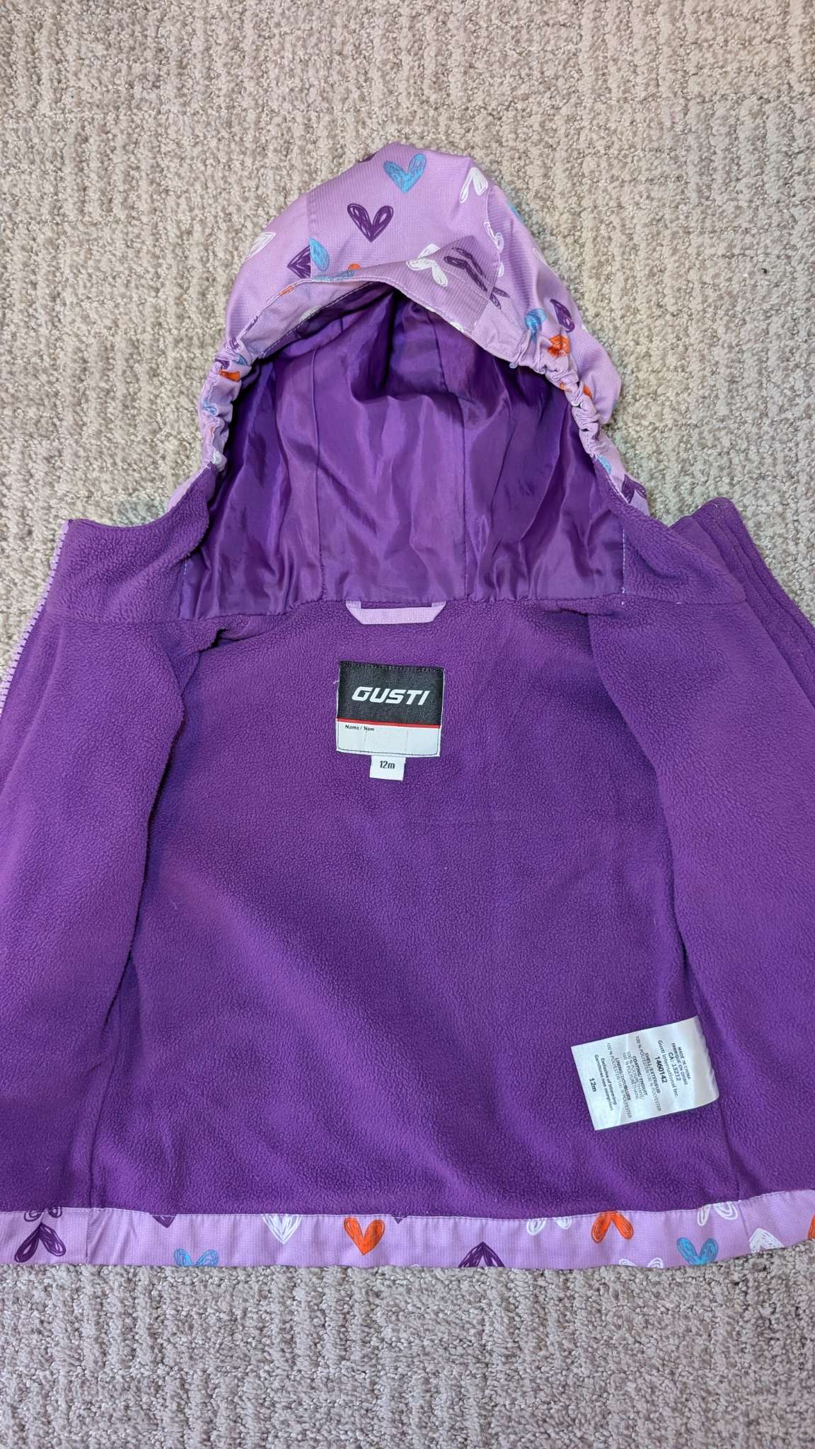 Gusti Fleeced lined Raincoat Windbreaker 12m+, Kids 12 Month (9-12M)