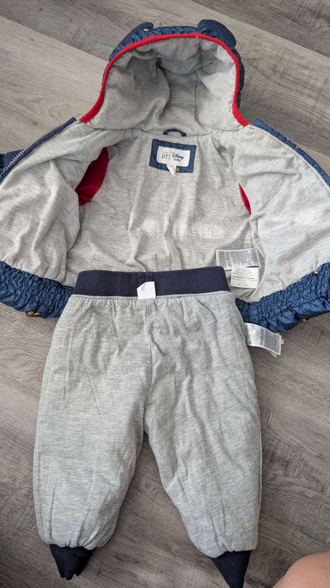 Down filled Baby GapxDisney Jacket+ Puffer Pant 12-18m, Kids 18 Month (12-18M)