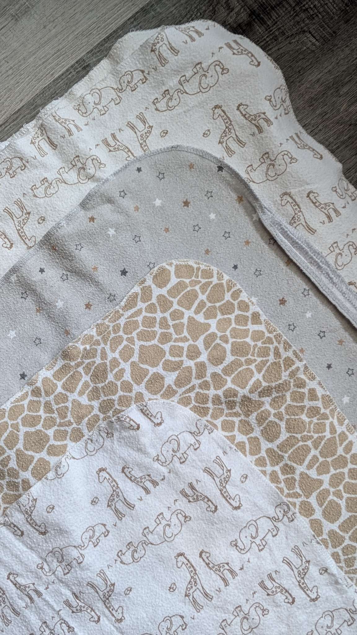 4pc large animal print flannel blanket/swaddle