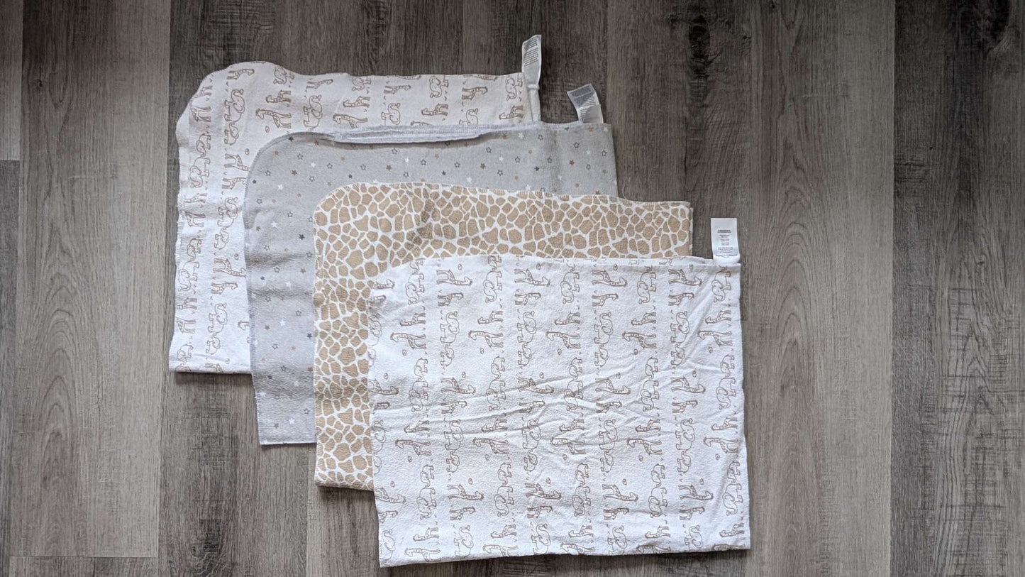 4pc large animal print flannel blanket/swaddle