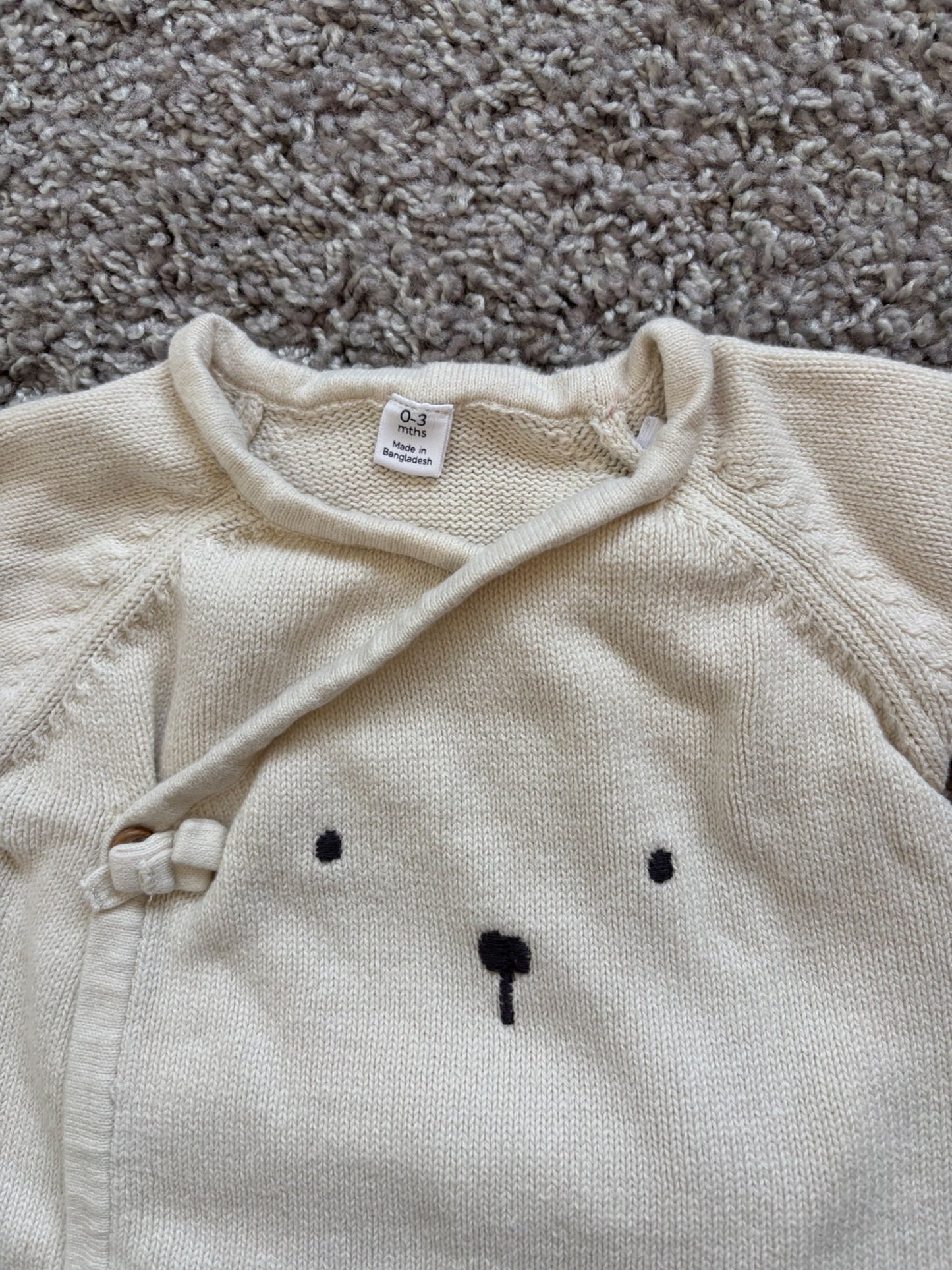 Teddy Bear Knit Set, Kids 3 Month (0-3M)