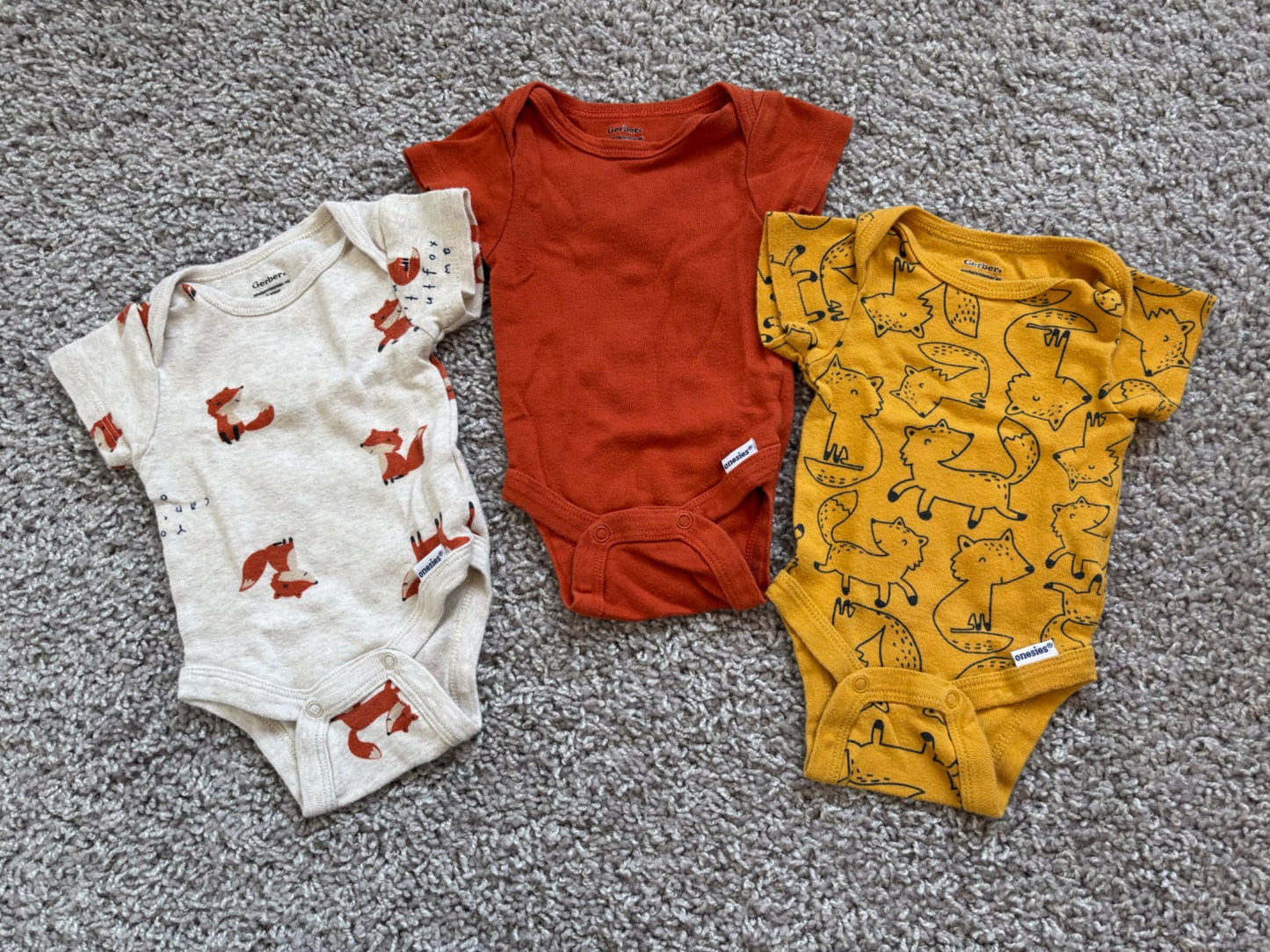 Gerber Fox Onesies, Kids Newborn