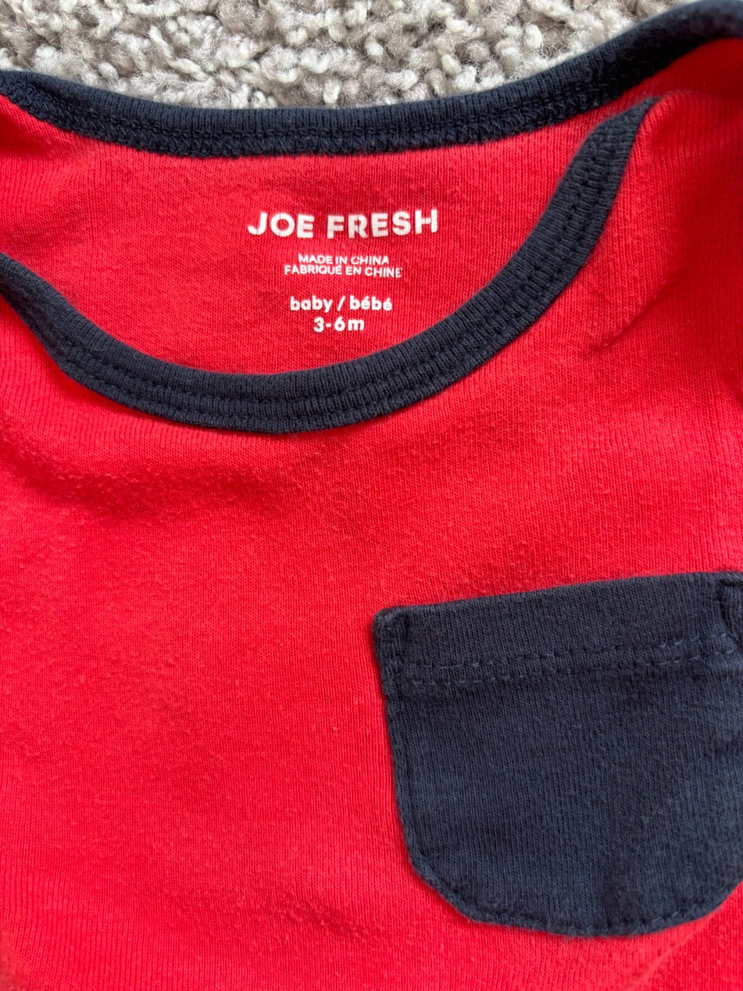 Set of 3 Red Long-Sleeved Shirts , Kids 6 Month (3-6M)