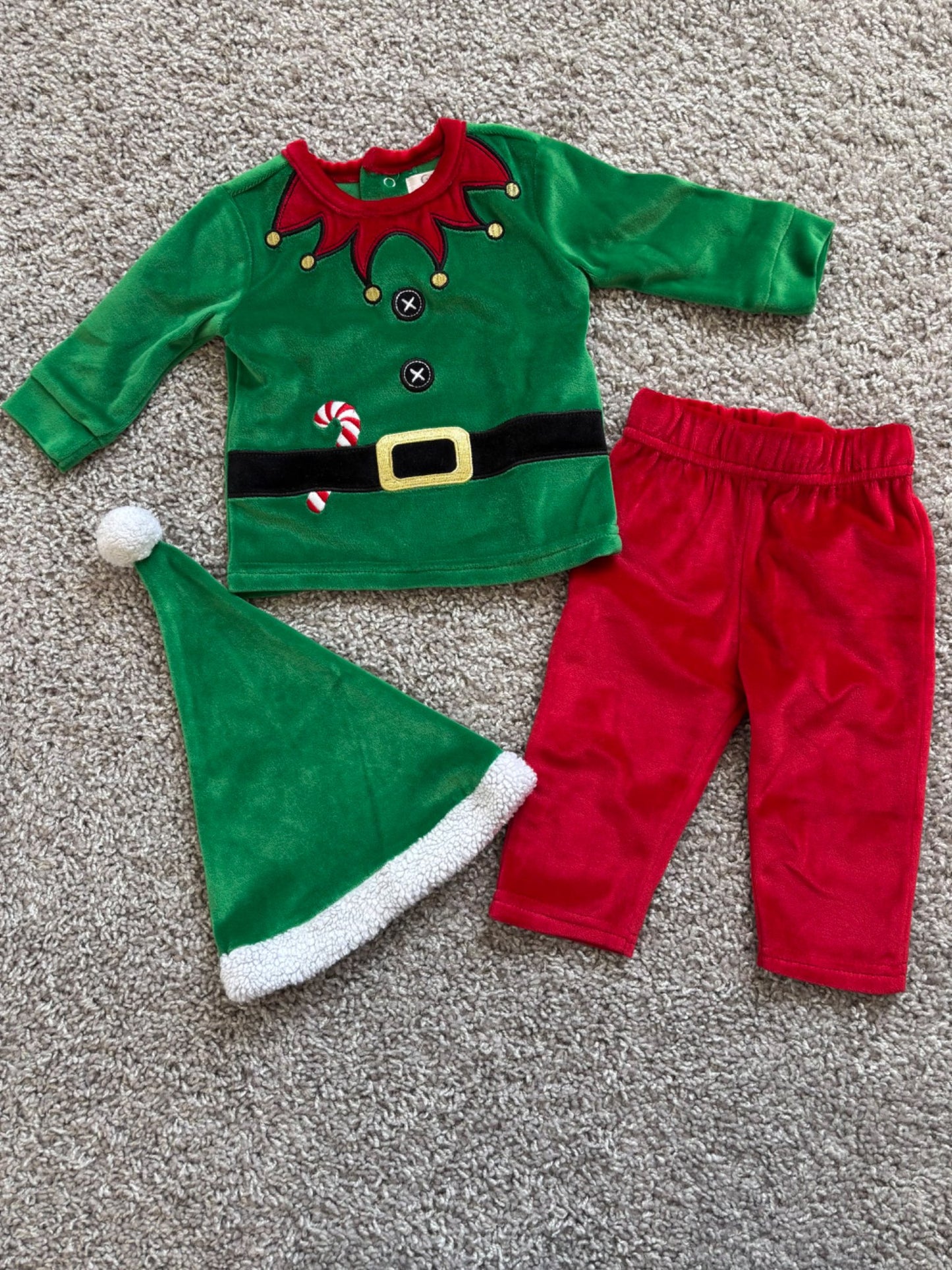 Christmas Elf Outfit, Kids 6 Month (3-6M)